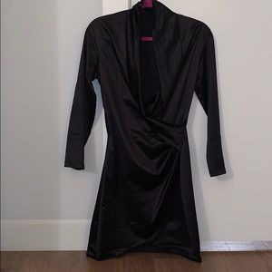 Silk long sleeve black dress size medium